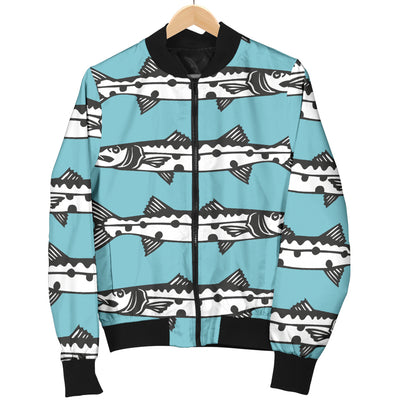 Barracuda Pattern Print Design 03 Women's Bomber Jacket