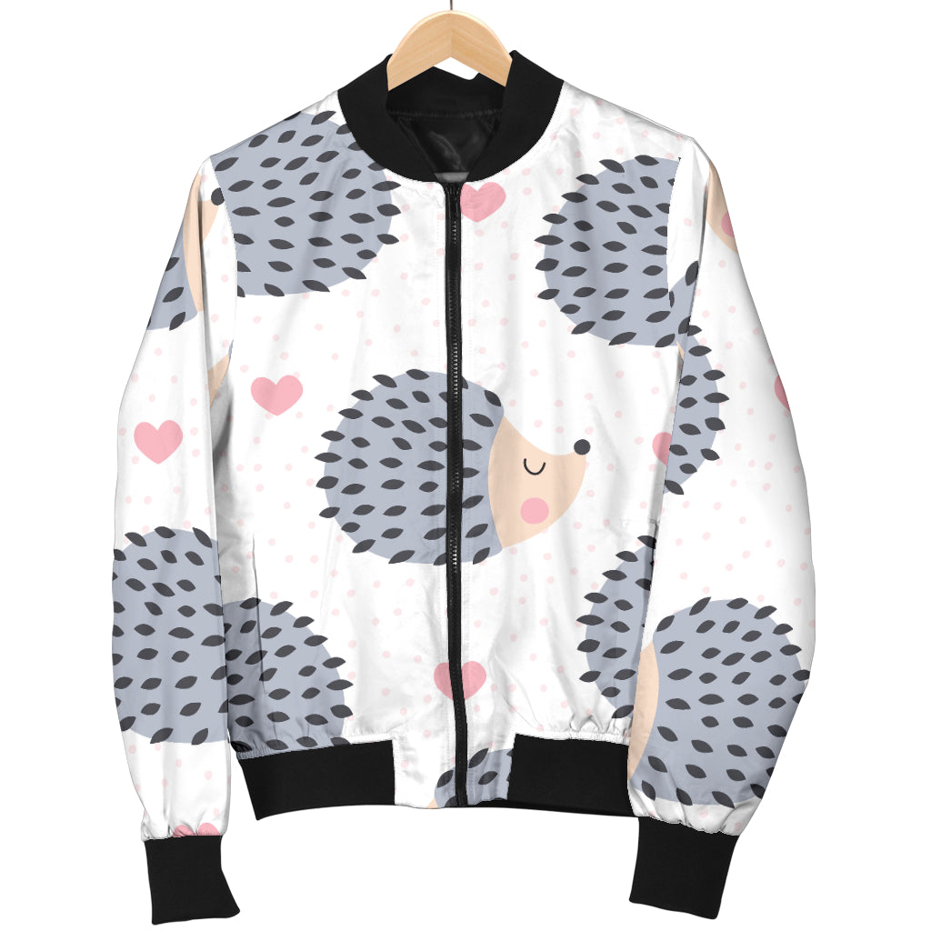 Hedgehog Baby Pattern Print Design 03 Women's Bomber Jacket