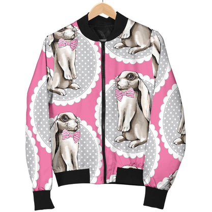 Rabbit Pattern Print Design RB019 Men Bomber Jacket