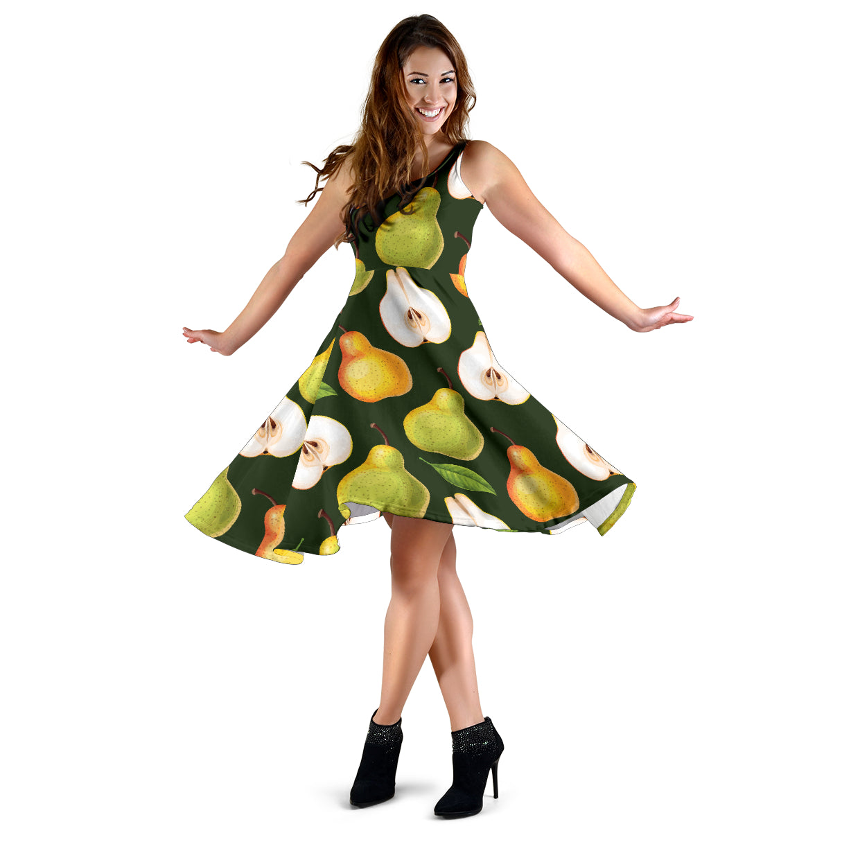 Pear Pattern Print Design PE06 Midi Dress