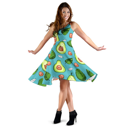 Avocado Pattern Print Design AC05 Midi Dress