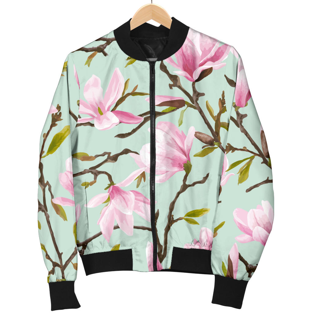 Magnolia Pattern Print Design MAG04 Men Bomber Jacket