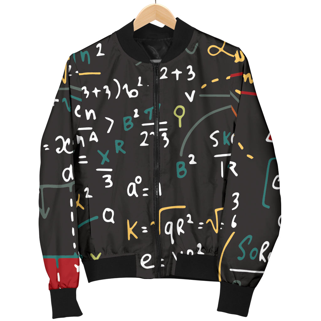 Math Pattern Print Design 04 Women's Bomber Jacket