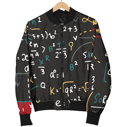 Math Pattern Print Design 04 Women's Bomber Jacket