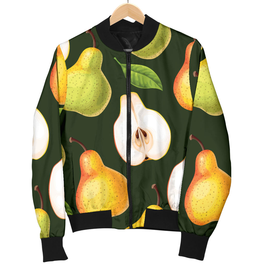 Pear Pattern Print Design PE06 Women Bomber Jacket