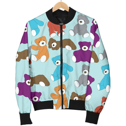 Bear Cute Pattern Print Design 03 Women's Bomber Jacket
