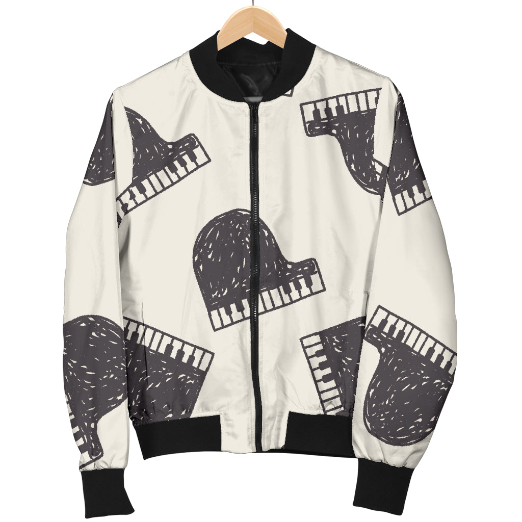 Piano Pattern Print Design 04 Women's Bomber Jacket