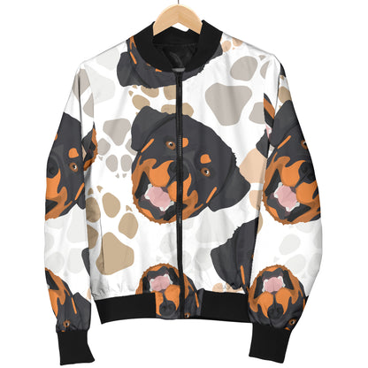 Rottweiler Pattern Print Design A03 Women's Bomber Jacket
