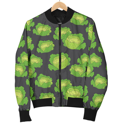 Cabbage Pattern Print Design 01 Women's Bomber Jacket