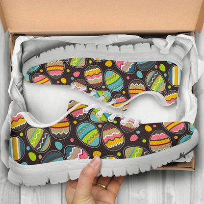 Easter Eggs Pattern Print Design RB03 Sneakers White Bottom Shoes