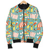 Beach Scene Pattern Print Design 02 Women's Bomber Jacket