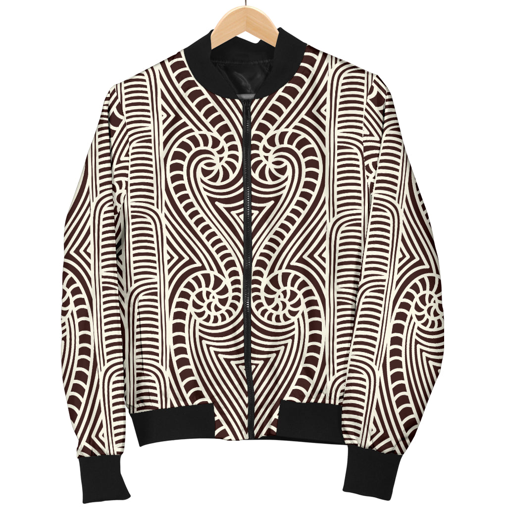 Maori Pattern Print Design 04 Women's Bomber Jacket