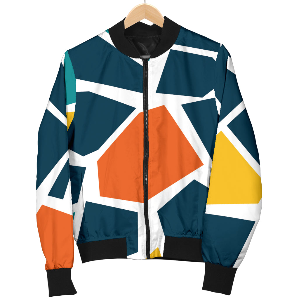 Mosaic Pattern Print Design 02 Women's Bomber Jacket