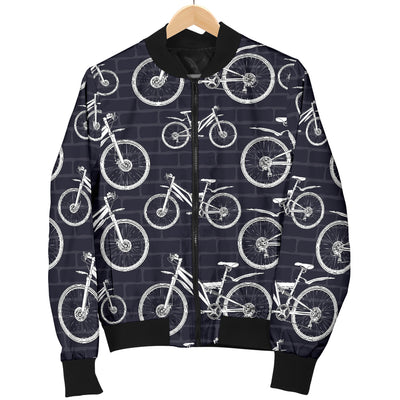 Mountain bike Pattern Print Design 02 Women's Bomber Jacket