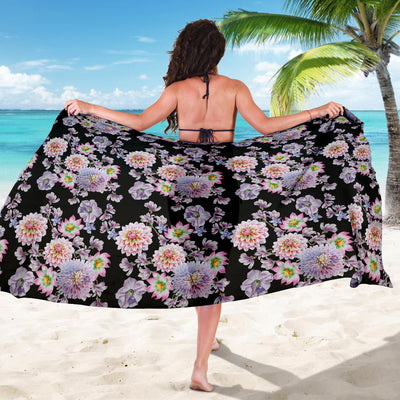 Dahlia Pattern Print Design DH012 Sarong Pareo Wrap