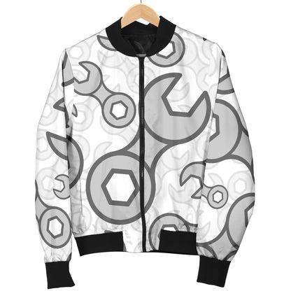 Mechanic Pattern Print Design 05 Women's Bomber Jacket