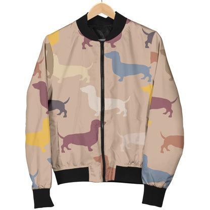 Dachshund Pattern Print Design 03 Women's Bomber Jacket