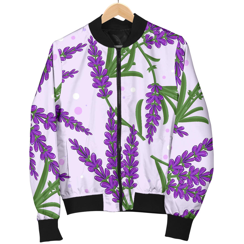 Lavender Pattern Print Design LV02 Men Bomber Jacket