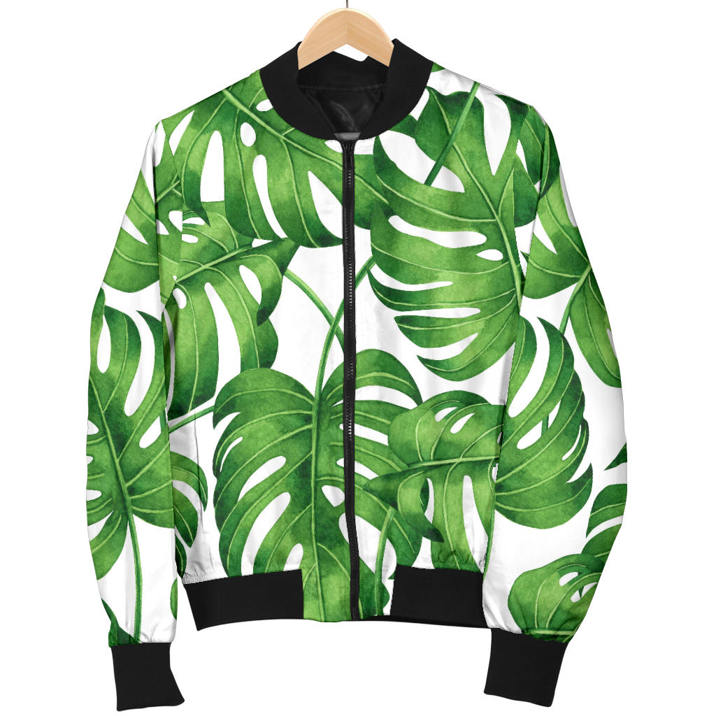 Palm Leaves Pattern Print Design PL08 Men Bomber Jacket