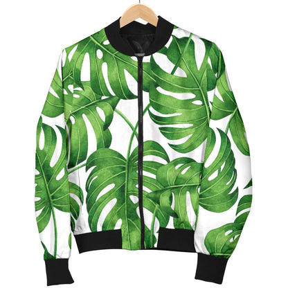 Palm Leaves Pattern Print Design PL08 Men Bomber Jacket