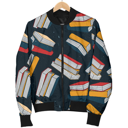 Book Pattern Print Design 07 Women's Bomber Jacket