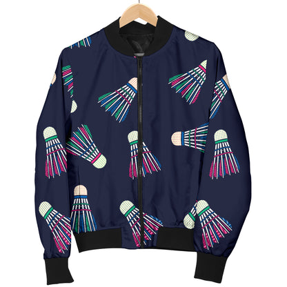 Badminton Ball Pattern Print Design 02 Women's Bomber Jacket