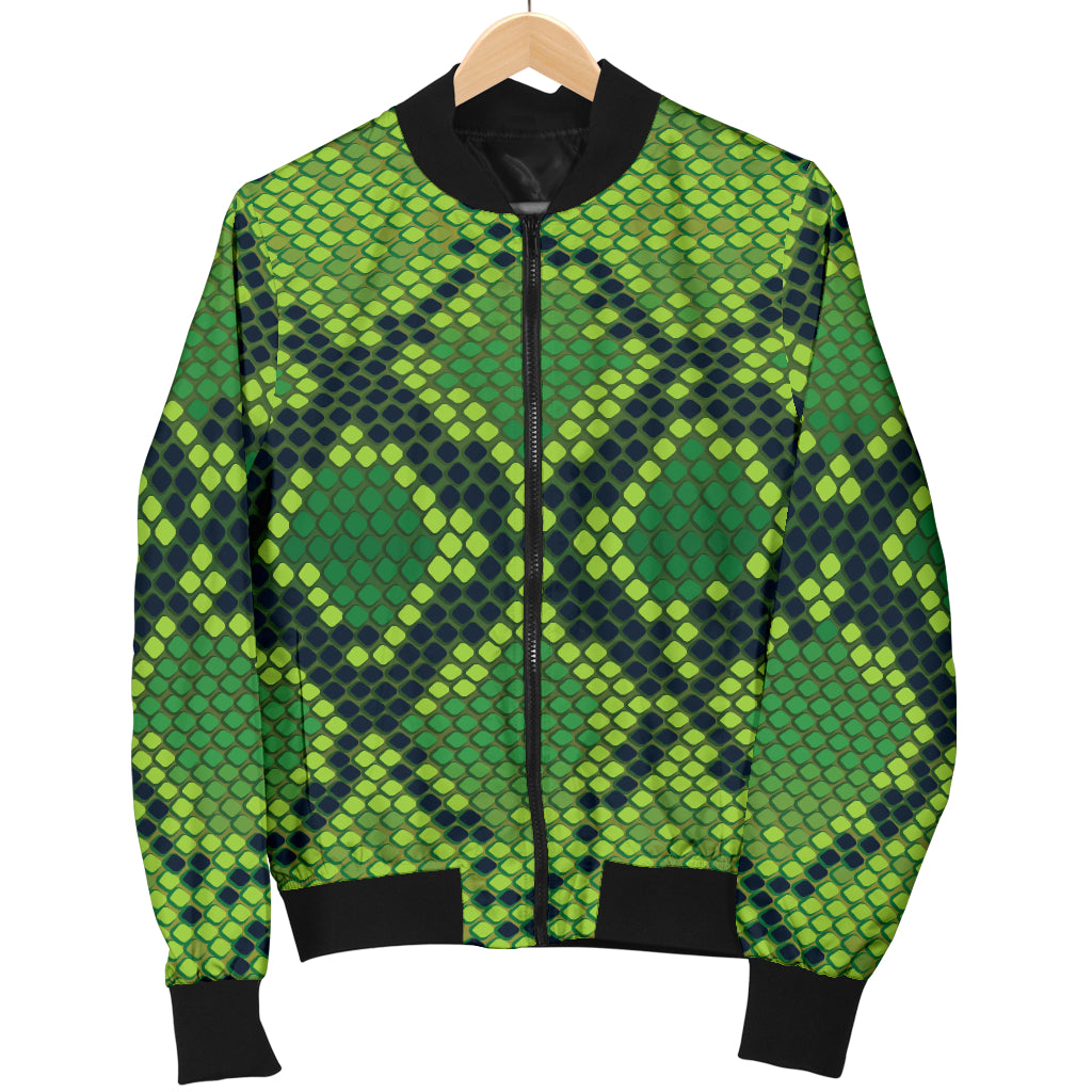 Python Green Pattern Print Design A01 Women's Bomber Jacket