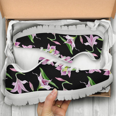 Amaryllis Pattern Print Design AL08 Sneakers White Bottom Shoes