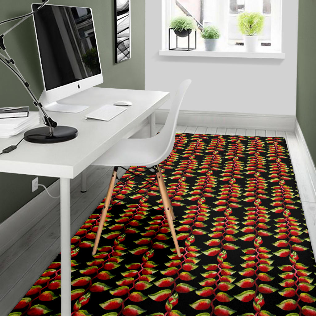 Heliconia Pattern Print Design HL05 Area Rugs