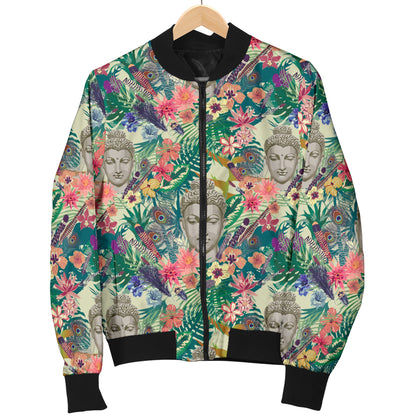 Buddha Pattern Print Design 08 Women's Bomber Jacket