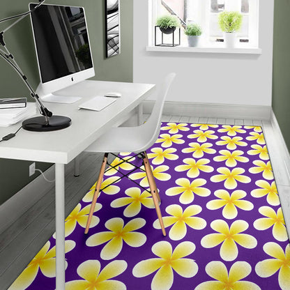 Yellow Plumeria Pattern Print Design PM05 Area Rugs