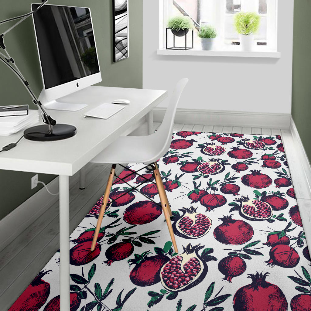 Pomegranate Pattern Print Design PG01 Area Rugs