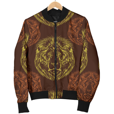 Lion Pattern Print Design 04 Women's Bomber Jacket