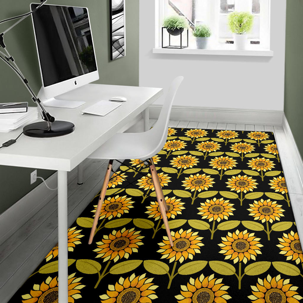 Sunflower Pattern Print Design SF015 Area Rugs