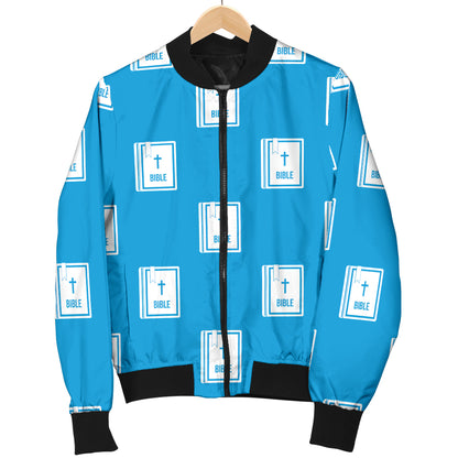 Bible Pattern Print Design 02 Women's Bomber Jacket