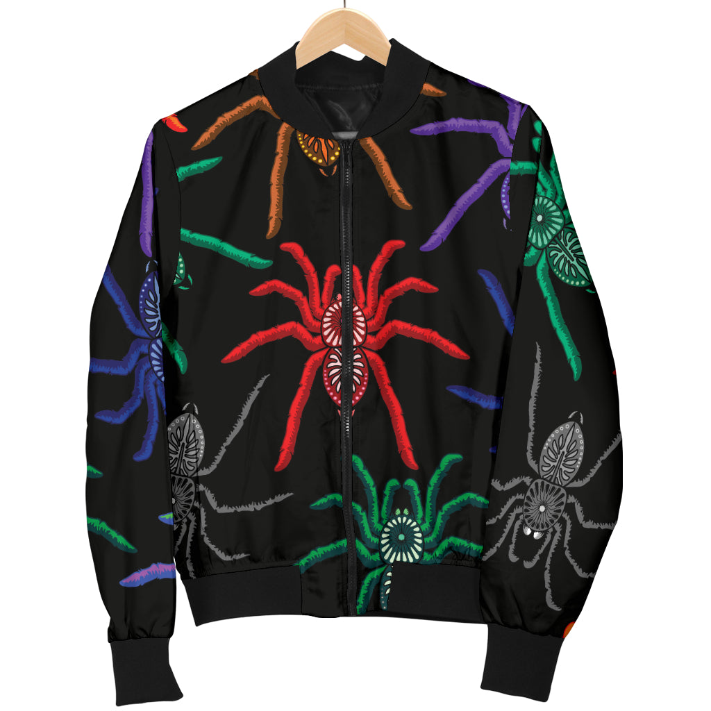 Tarantula Neon Color Pattern Print Design 03 Women's Bomber Jacket