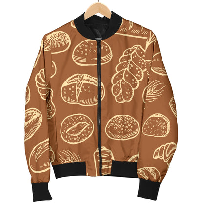 Bread Pattern Print Design 03 Women's Bomber Jacket