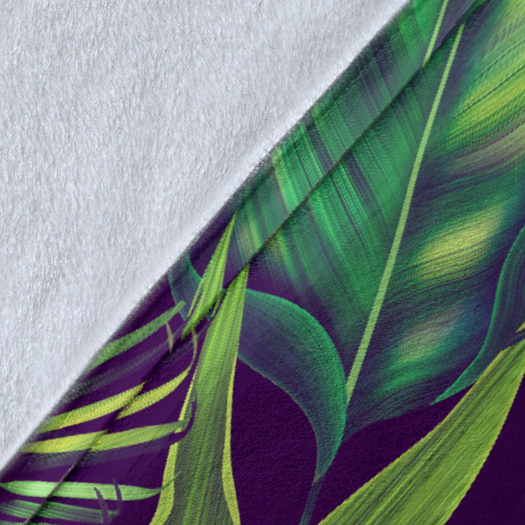 Palm Leaves Pattern Print Design PL03 Fleece Blanket