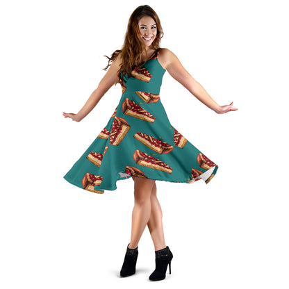 Cheesecake Cherry Pattern Print Design CK03 Midi Dress
