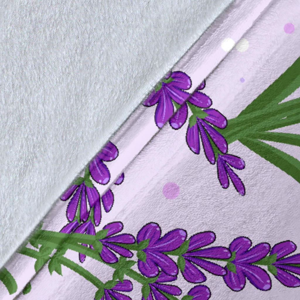 Lavender Pattern Print Design LV02 Fleece Blanket