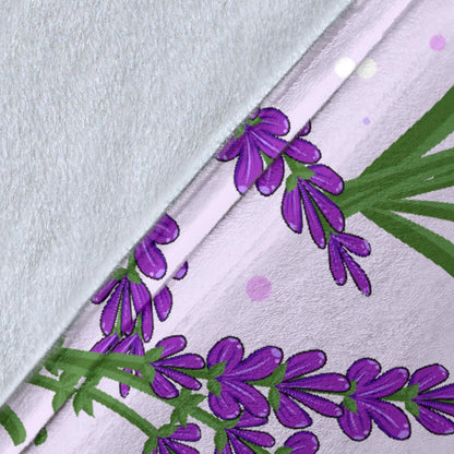 Lavender Pattern Print Design LV02 Fleece Blanket