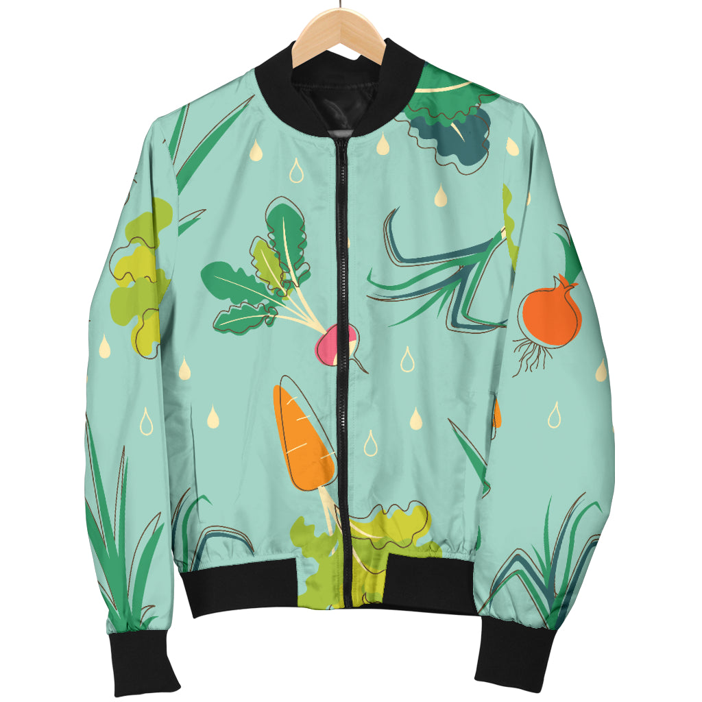 Radish Pattern Print Design A01 Women's Bomber Jacket