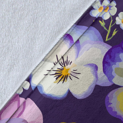 Pansy Pattern Print Design PS02 Fleece Blanket