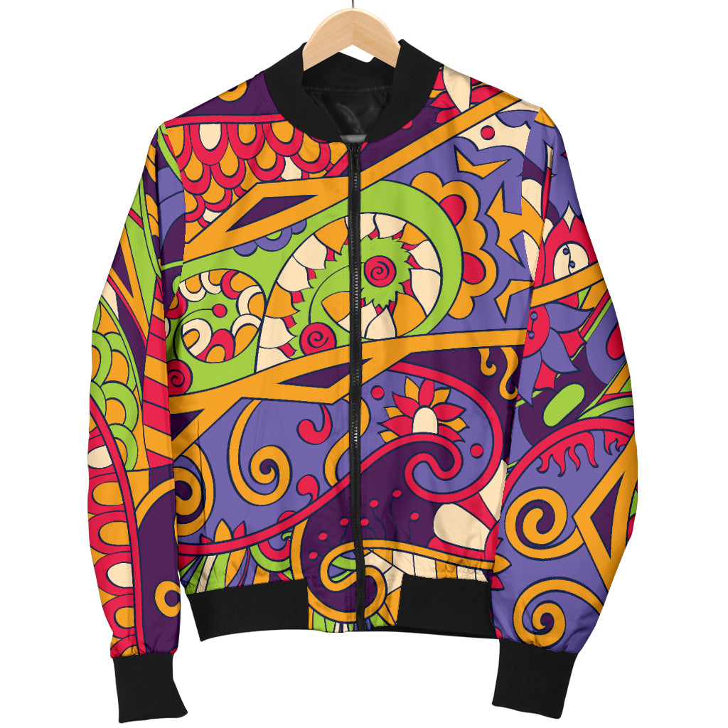 Funky Retro Pattern Print Design A04 Women's Bomber Jacket