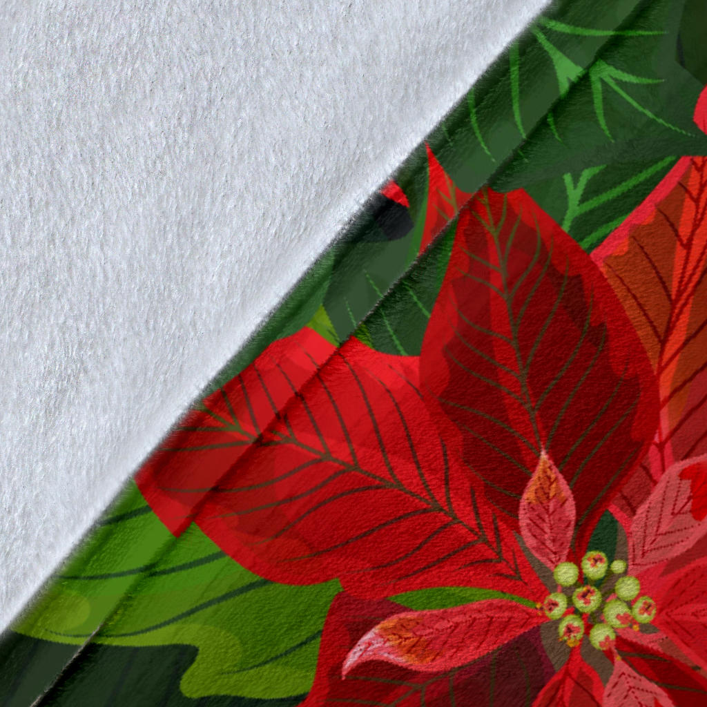 Poinsettia Pattern Print Design POT04 Fleece Blanket
