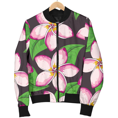Pink Plumeria Pattern Print Design PM019 Men Bomber Jacket
