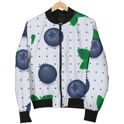 Blueberry Pattern Print Design BB02 Men Bomber Jacket