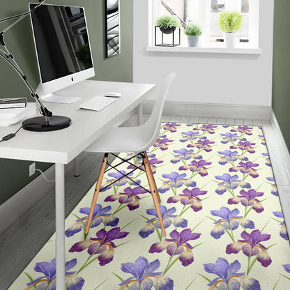 Iris Pattern Print Design IR08 Area Rugs