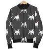 Bull Terriers Pattern Print Design 02 Women's Bomber Jacket