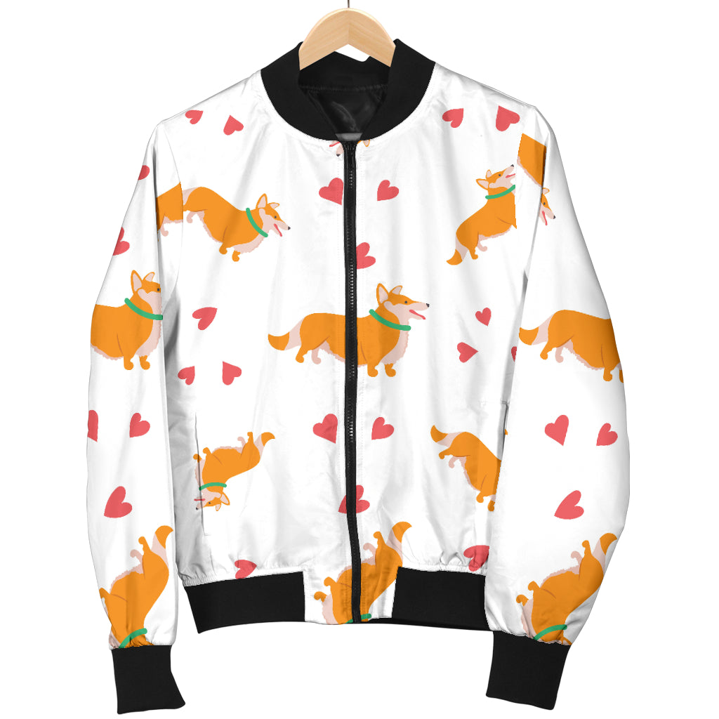Cardigan Welsh Corgis Pattern Print Design 04 Women's Bomber Jacket